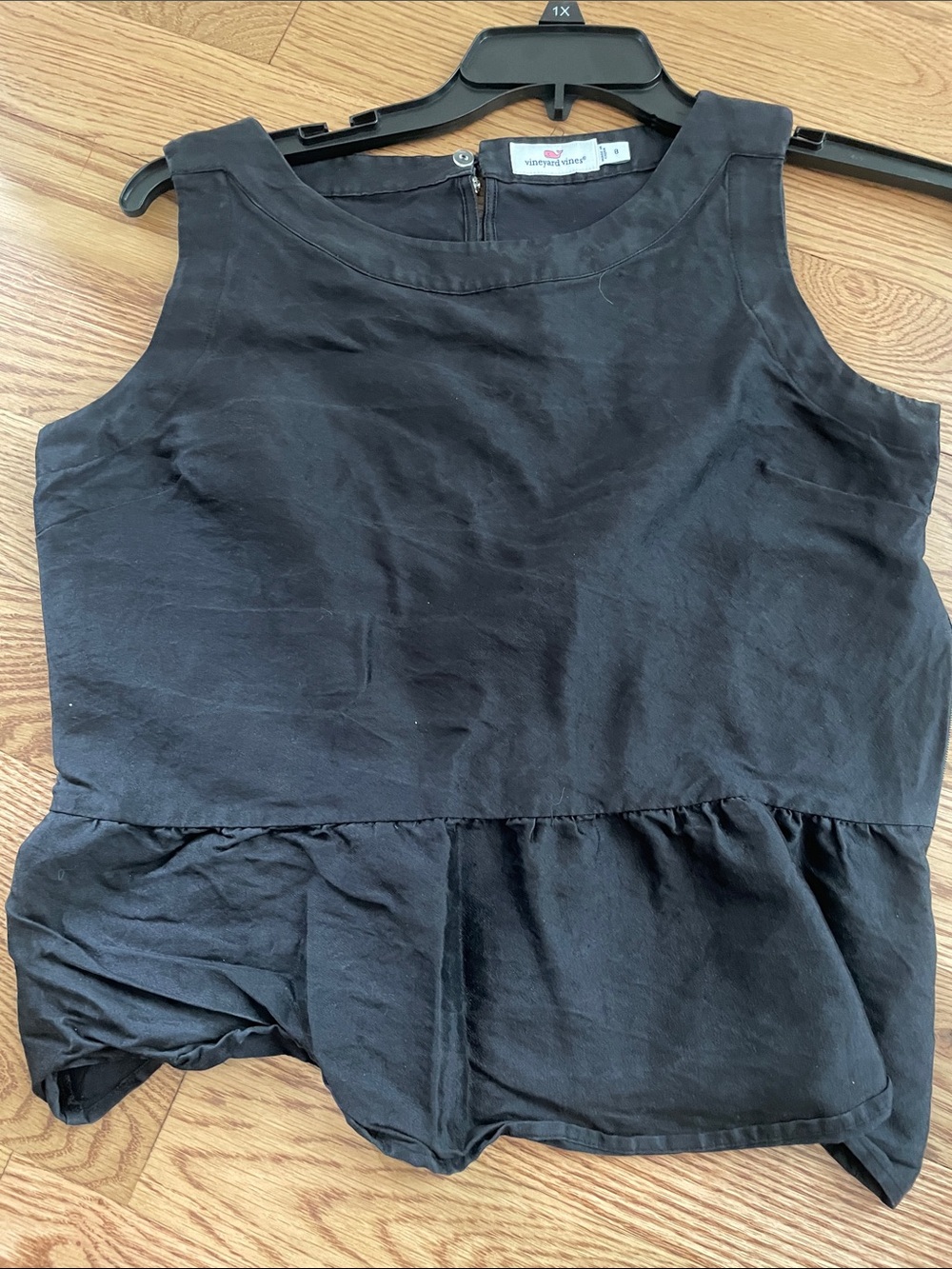 Vineyard Vines Black Sleeveless Peplum Tank Top